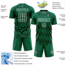 Загрузить изображение в средство просмотра галереи, Custom Kelly Green White Geometric Shapes Sublimation Soccer Uniform Jersey