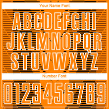 Load image into Gallery viewer, Custom Bay Orange Black Lines Sublimation Soccer Uniform Jersey