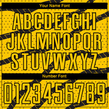 Laden Sie das Bild in den Galerie-Viewer, Custom Yellow Black Lines And Dots Sublimation Soccer Uniform Jersey