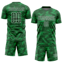 Загрузить изображение в средство просмотра галереи, Custom Kelly Green White Geometric Shapes Sublimation Soccer Uniform Jersey