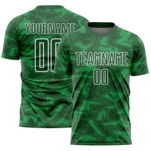 Загрузить изображение в средство просмотра галереи, Custom Kelly Green White Geometric Shapes Sublimation Soccer Uniform Jersey