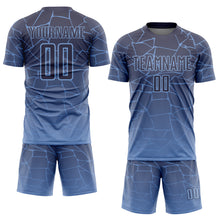 Charger l'image dans la galerie, Custom Light Blue Gray Lines Sublimation Soccer Uniform Jersey