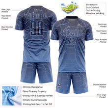 Charger l'image dans la galerie, Custom Light Blue Gray Lines Sublimation Soccer Uniform Jersey