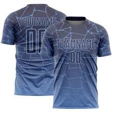 Charger l'image dans la galerie, Custom Light Blue Gray Lines Sublimation Soccer Uniform Jersey