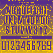 Загрузить изображение в средство просмотра галереи, Custom Gold Purple Lines Sublimation Soccer Uniform Jersey