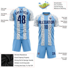 Charger l'image dans la galerie, Custom Light Blue Navy-White Sublimation Soccer Uniform Jersey