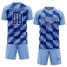 Charger l'image dans la galerie, Custom Light Blue Royal-White Lines Sublimation Soccer Uniform Jersey