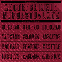 Загрузить изображение в средство просмотра галереи, Custom Crimson Black Geometric Shapes Sublimation Soccer Uniform Jersey