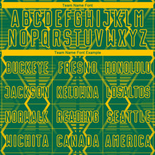 Charger l'image dans la galerie, Custom Kelly Green Yellow Geometric Shapes Sublimation Soccer Uniform Jersey