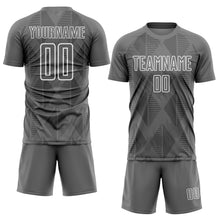Charger l'image dans la galerie, Custom Gray White Geometric Shapes Sublimation Soccer Uniform Jersey