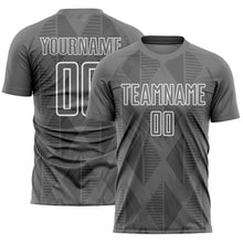 Charger l'image dans la galerie, Custom Gray White Geometric Shapes Sublimation Soccer Uniform Jersey