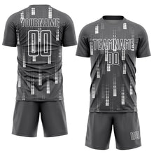 Charger l'image dans la galerie, Custom Steel Gray White Geometric Shapes Sublimation Soccer Uniform Jersey
