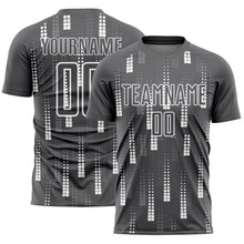 Charger l'image dans la galerie, Custom Steel Gray White Geometric Shapes Sublimation Soccer Uniform Jersey