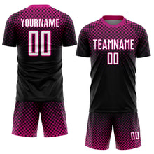Charger l'image dans la galerie, Custom Black White-Deep Pink Halftone Dots Sublimation Soccer Uniform Jersey