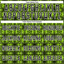 Load image into Gallery viewer, Custom Neon Green Black-White Geometric Shapes Sublimation Soccer Uniform Jersey