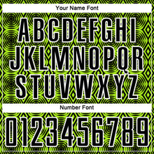 Load image into Gallery viewer, Custom Neon Green Black-White Geometric Shapes Sublimation Soccer Uniform Jersey
