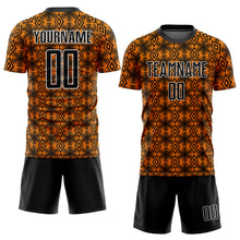 Charger l'image dans la galerie, Custom Orange Black-White Geometric Shapes Sublimation Soccer Uniform Jersey