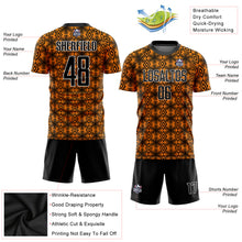 Charger l'image dans la galerie, Custom Orange Black-White Geometric Shapes Sublimation Soccer Uniform Jersey