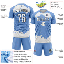 Charger l'image dans la galerie, Custom Light Blue White-Black Abstract Fragment Art Sublimation Soccer Uniform Jersey