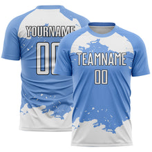 Charger l'image dans la galerie, Custom Light Blue White-Black Abstract Fragment Art Sublimation Soccer Uniform Jersey
