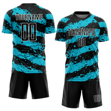 Load image into Gallery viewer, Custom Black Lakes Blue-White Splash Sublimation Soccer Uniform Jersey