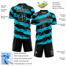 Load image into Gallery viewer, Custom Black Lakes Blue-White Splash Sublimation Soccer Uniform Jersey