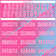 Load image into Gallery viewer, Custom Light Blue Pink-White Line Sublimation Soccer Uniform Jersey