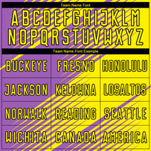 Load image into Gallery viewer, Custom Medium Purple Light Yellow-Black Line Sublimation Soccer Uniform Jersey