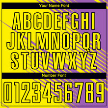 Load image into Gallery viewer, Custom Medium Purple Light Yellow-Black Line Sublimation Soccer Uniform Jersey