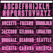 Load image into Gallery viewer, Custom Black Deep Pink-White Line Sublimation Soccer Uniform Jersey