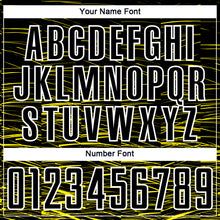 Загрузить изображение в средство просмотра галереи, Custom Black Light Yellow-White Line Sublimation Soccer Uniform Jersey
