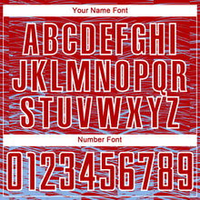 Load image into Gallery viewer, Custom Red Light Blue-White Line Sublimation Soccer Uniform Jersey