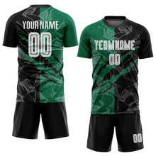 Charger l'image dans la galerie, Custom Graffiti Pattern Black-Kelly Green Scratch Sublimation Soccer Uniform Jersey