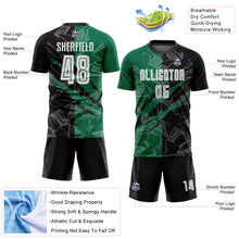 Charger l'image dans la galerie, Custom Graffiti Pattern Black-Kelly Green Scratch Sublimation Soccer Uniform Jersey