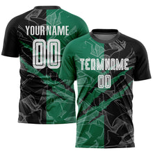 Charger l'image dans la galerie, Custom Graffiti Pattern Black-Kelly Green Scratch Sublimation Soccer Uniform Jersey