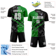 Load image into Gallery viewer, Custom Graffiti Pattern Black-Grass Green Scratch Sublimation Soccer Uniform Jersey