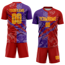 Laden Sie das Bild in den Galerie-Viewer, Custom Graffiti Pattern Yellow Red-Purple Scratch Sublimation Soccer Uniform Jersey