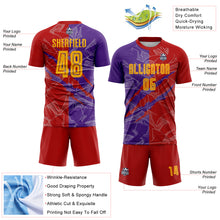 Laden Sie das Bild in den Galerie-Viewer, Custom Graffiti Pattern Yellow Red-Purple Scratch Sublimation Soccer Uniform Jersey