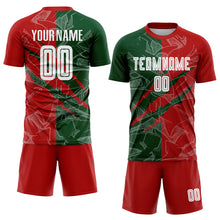 Laden Sie das Bild in den Galerie-Viewer, Custom Graffiti Pattern Red-Green Scratch Sublimation Soccer Uniform Jersey