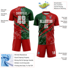 Laden Sie das Bild in den Galerie-Viewer, Custom Graffiti Pattern Red-Green Scratch Sublimation Soccer Uniform Jersey