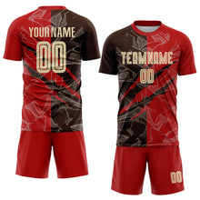 Laden Sie das Bild in den Galerie-Viewer, Custom Graffiti Pattern City Cream Red-Brown Scratch Sublimation Soccer Uniform Jersey