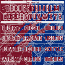 Laden Sie das Bild in den Galerie-Viewer, Custom Graffiti Pattern Crimson-Royal Scratch Sublimation Soccer Uniform Jersey