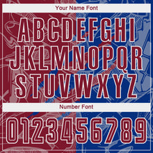 Laden Sie das Bild in den Galerie-Viewer, Custom Graffiti Pattern Crimson-Royal Scratch Sublimation Soccer Uniform Jersey