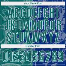 Laden Sie das Bild in den Galerie-Viewer, Custom Graffiti Pattern Teal-Royal Scratch Sublimation Soccer Uniform Jersey