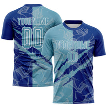 Laden Sie das Bild in den Galerie-Viewer, Custom Graffiti Pattern Shadow Blue-Royal Scratch Sublimation Soccer Uniform Jersey