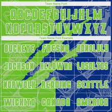 Laden Sie das Bild in den Galerie-Viewer, Custom Graffiti Pattern Aurora Green-Royal Scratch Sublimation Soccer Uniform Jersey