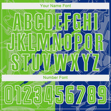 Laden Sie das Bild in den Galerie-Viewer, Custom Graffiti Pattern Aurora Green-Royal Scratch Sublimation Soccer Uniform Jersey