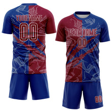 Laden Sie das Bild in den Galerie-Viewer, Custom Graffiti Pattern Maroon-Royal Scratch Sublimation Soccer Uniform Jersey