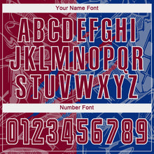 Laden Sie das Bild in den Galerie-Viewer, Custom Graffiti Pattern Maroon-Royal Scratch Sublimation Soccer Uniform Jersey