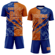 Laden Sie das Bild in den Galerie-Viewer, Custom Graffiti Pattern Texas Orange-Royal Scratch Sublimation Soccer Uniform Jersey
